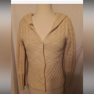 American Eagle Outfitters Cream Knit Women's Cardigan Vintage
